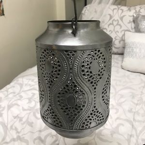 Decorate Silver Metal Canister or Candle Holder
